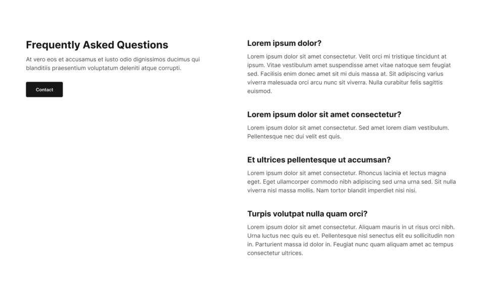 FAQ Section 2 布局预览