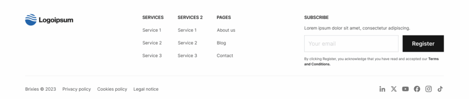 Footer 6 布局预览