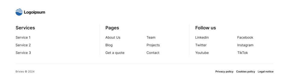 Footer 9 布局预览