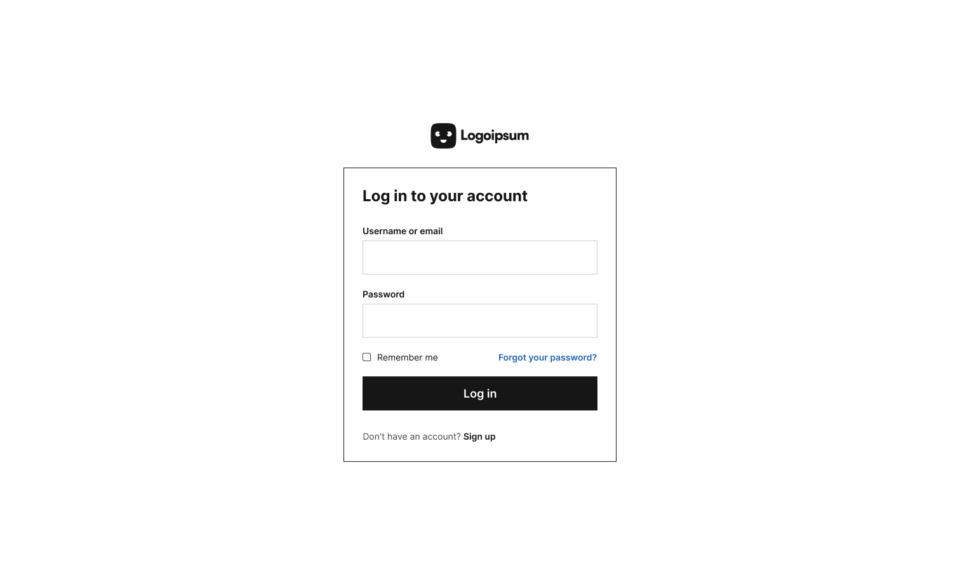 Login page 2 布局预览