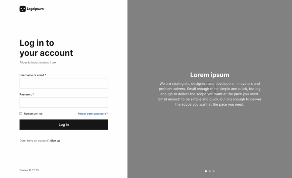 Login page 5 布局预览
