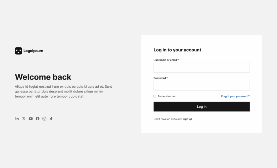 Login page 7 布局预览