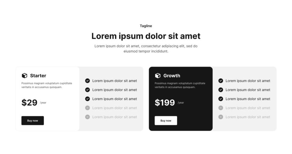Pricing Section 26 布局预览