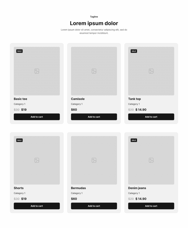 Product Section 19 布局预览