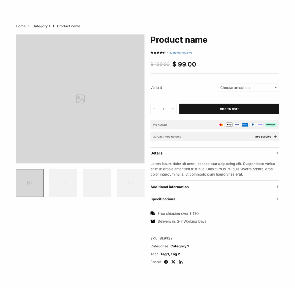 Single Product Section 3 布局预览